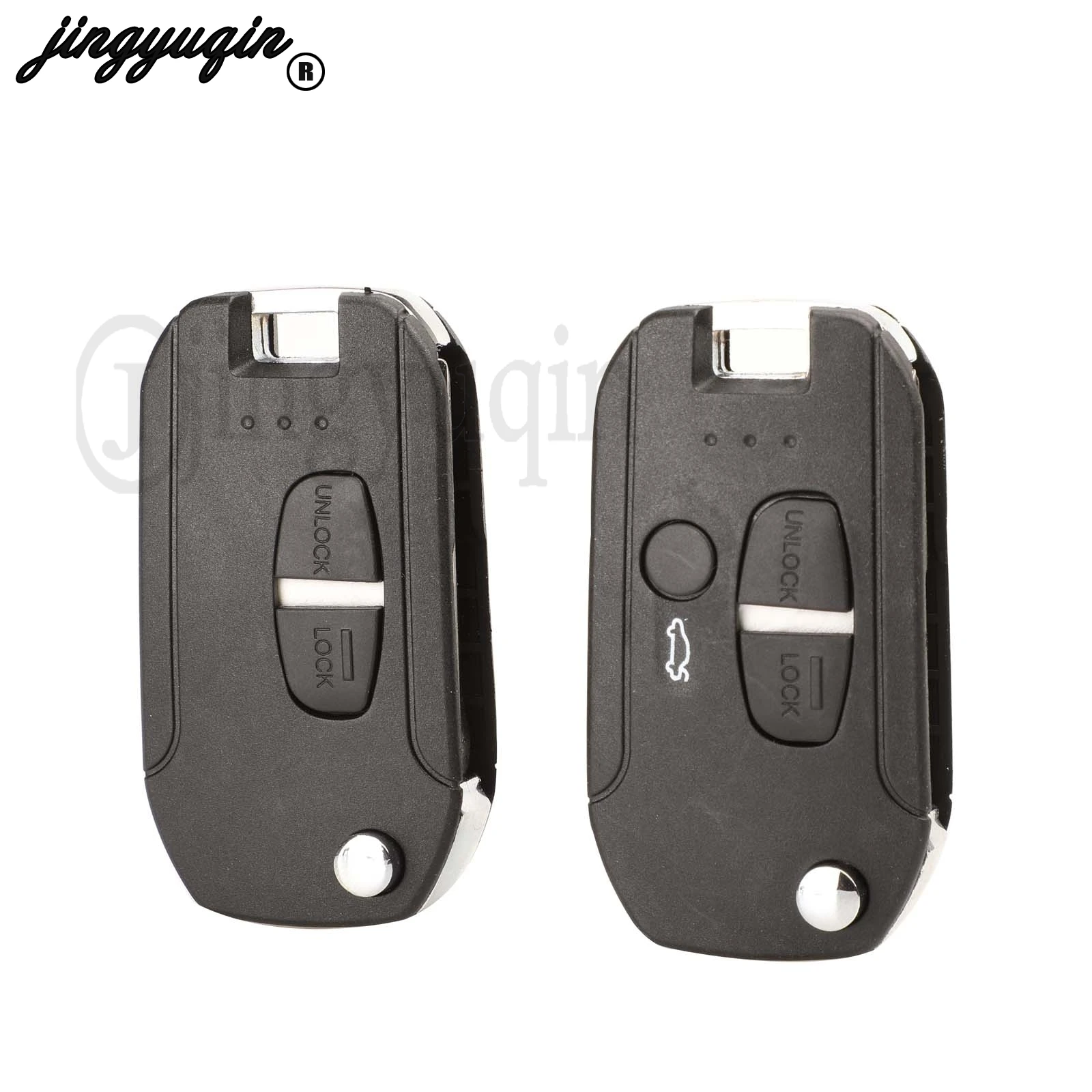 

jingyuqin 2 Button Remote Car Key Shell Cover Case For Mitsubishi Pajero Modified Flip Folding Remote left Blade