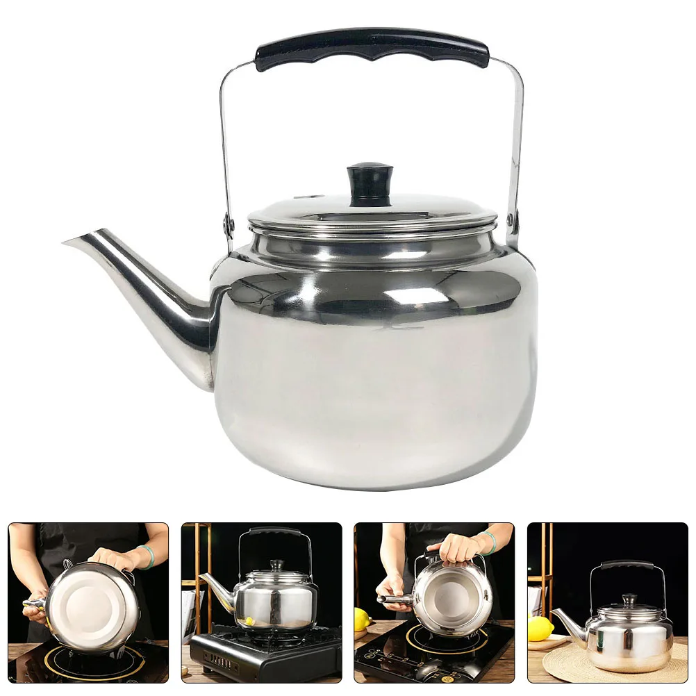 

1pc Stainless Steel Water Kettle Boiling Whistling Kettle Heat Resistant Large Capacity Safe Reliable Kitchen Gadget