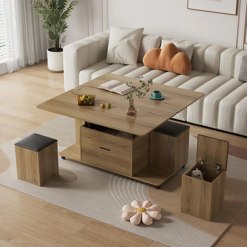 

Подъемный журнальный столик, обеденный стол двойного назначения, креативное многофункциональное хранилище