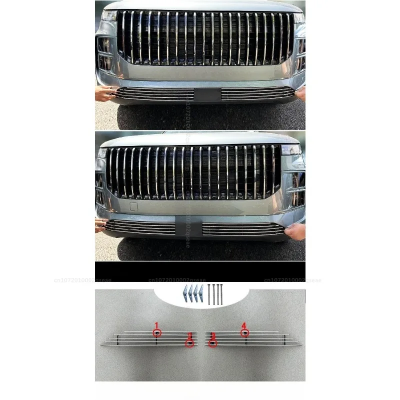 Für JAECOO J7 2024 2025 2026 Auto-Frontgrill, unteres Insektenschutznetz, dekorative glänzende Abdeckleiste, Außenzubehör – Detail 3