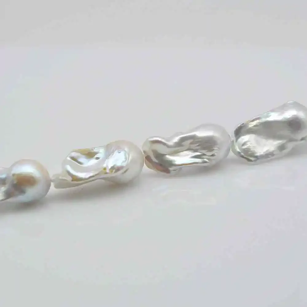 Large Baroque bracelet with a diameter of AAA15-20, natural white pearls, irregular shape, 925s