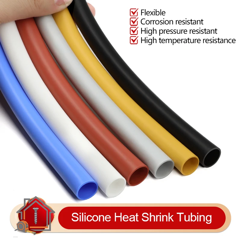 Soft Silicone Heat Shrink Tube 0.8~30mm High Temperature Resistant Insulation Shrinkable Tubing Cable Sleeve Waterproof Durable