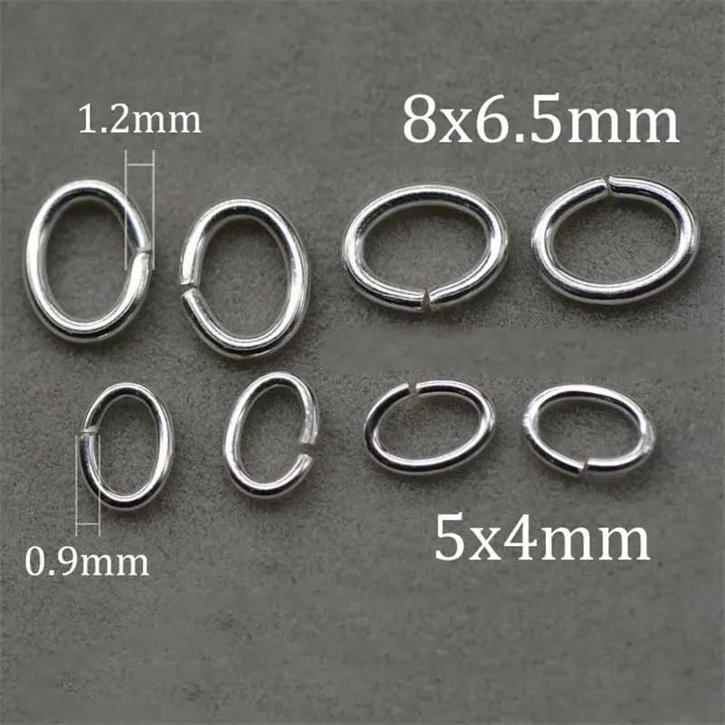 

2 шт./лот, оптовая продажа, стерлинговое серебро 925 пробы, овальные кольца для самостоятельного изготовления ювелирных изделий, разъемы, аксессуары