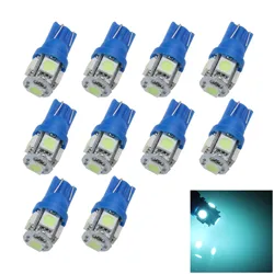 10x Ice Blue Car T10 W5W Tail Bulb Clearance Lamp 5 Emitters 5050 SMD LED 1252 2450 2652 A007-BB