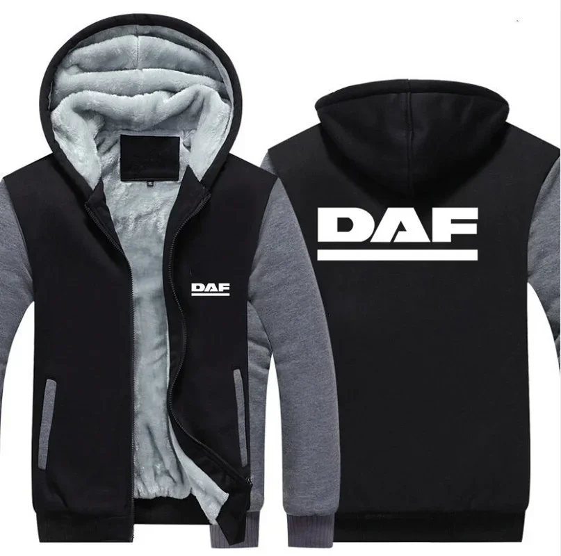 Sweats à capuche chauds épais pour hommes et femmes, manteau de protection DAF pour les fans de camions, sweat à capuche décontracté Smile, veste pour homme, manteau d'hiver, nouveau, 2023