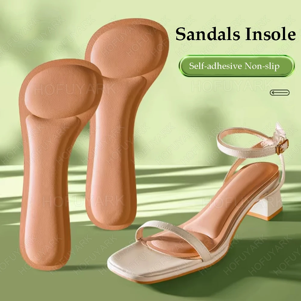 Self-adhesive Insoles for Woman Sandals Sweat-absorbent Shoe Sole High Heels Inserts Comfortable Memory Foam Anti-Slip Shoe Pads