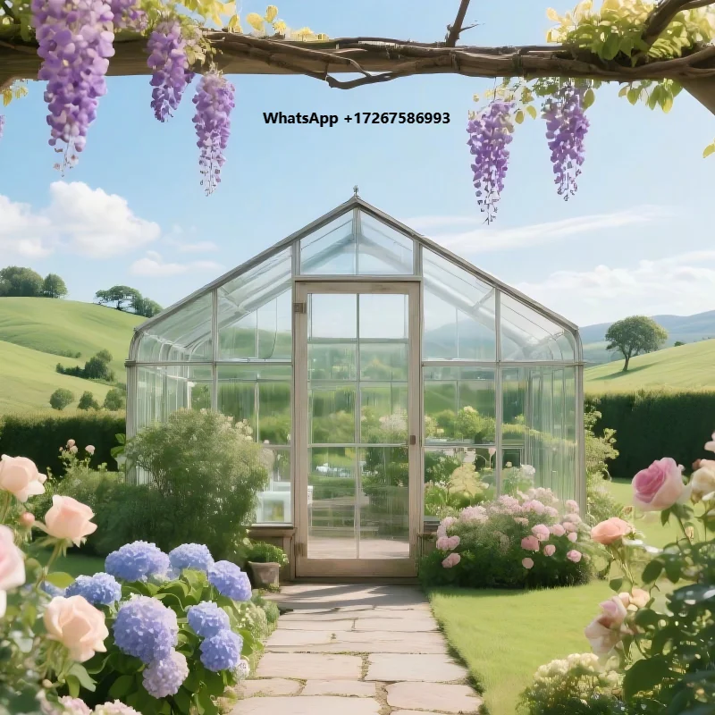 Custom Courtyard Sunroom Garden Aluminum Portable Walk-in Greenhouse for Villa Agricultural Cultivation