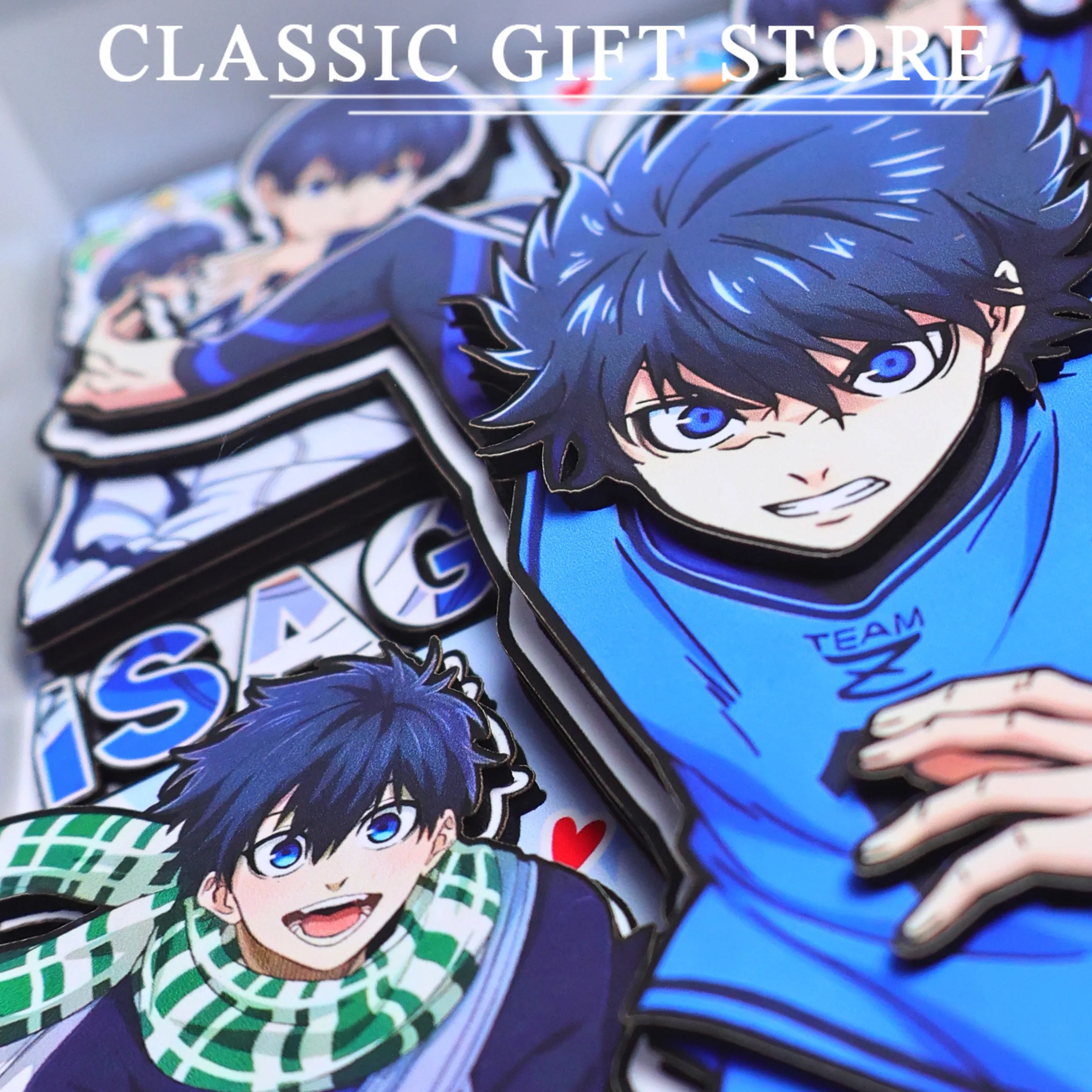 الأزرق قفل أنيمي الكرتون ثلاثية الأبعاد الفن اللوحة Isagi Yoichi Chigiri Hyoma الكرتون الشكل جمع الصورة اليدوية سطح المكتب DecoraGift #5