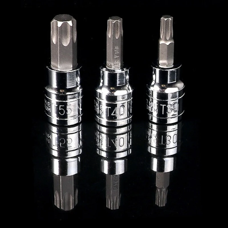 Set bussole Torx da 3/8 pollici in acciaio cromo vanadio ad tenacità