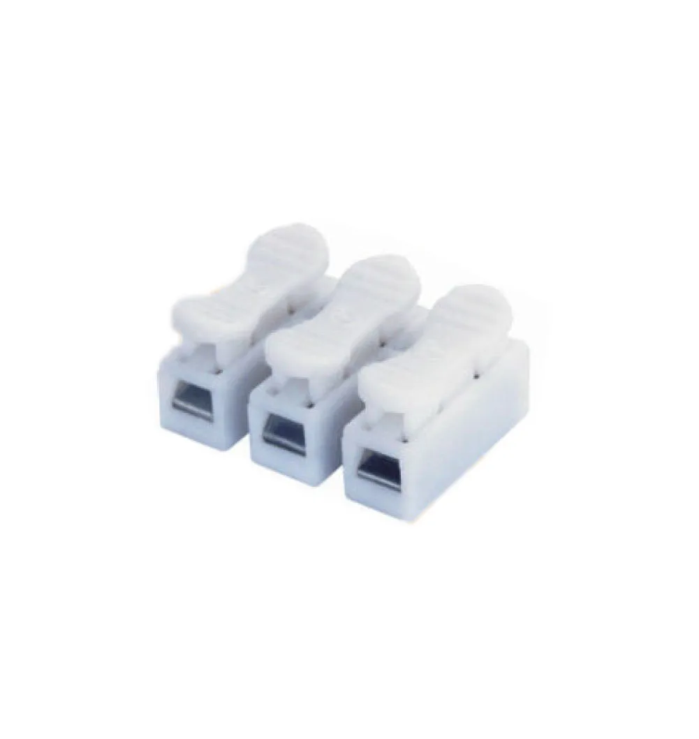 

10Pcs/Set 3 Pins Electrical Cable Connectors CH3 Quick Splice Lock Wire Terminals White Color CH-3 Wire Connector Terminal Block