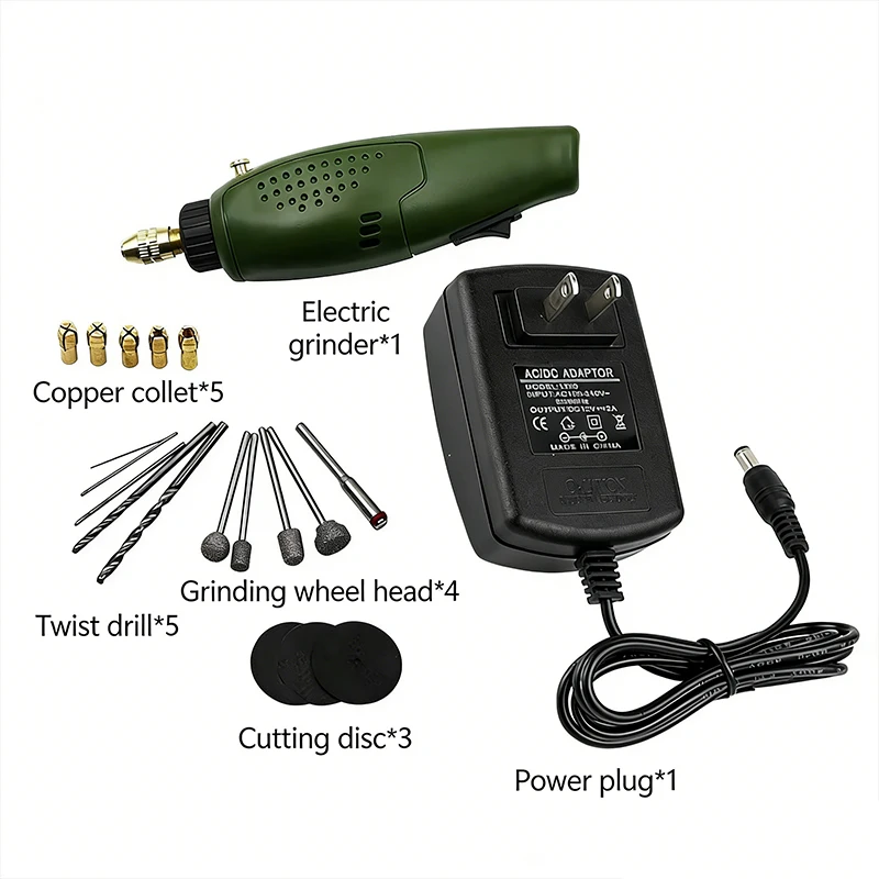 Green Grinder Set and Accessories Speed Rotary Tool Dremel Engraver Charging Electric Drill Engraving Pen for Polishing Carving