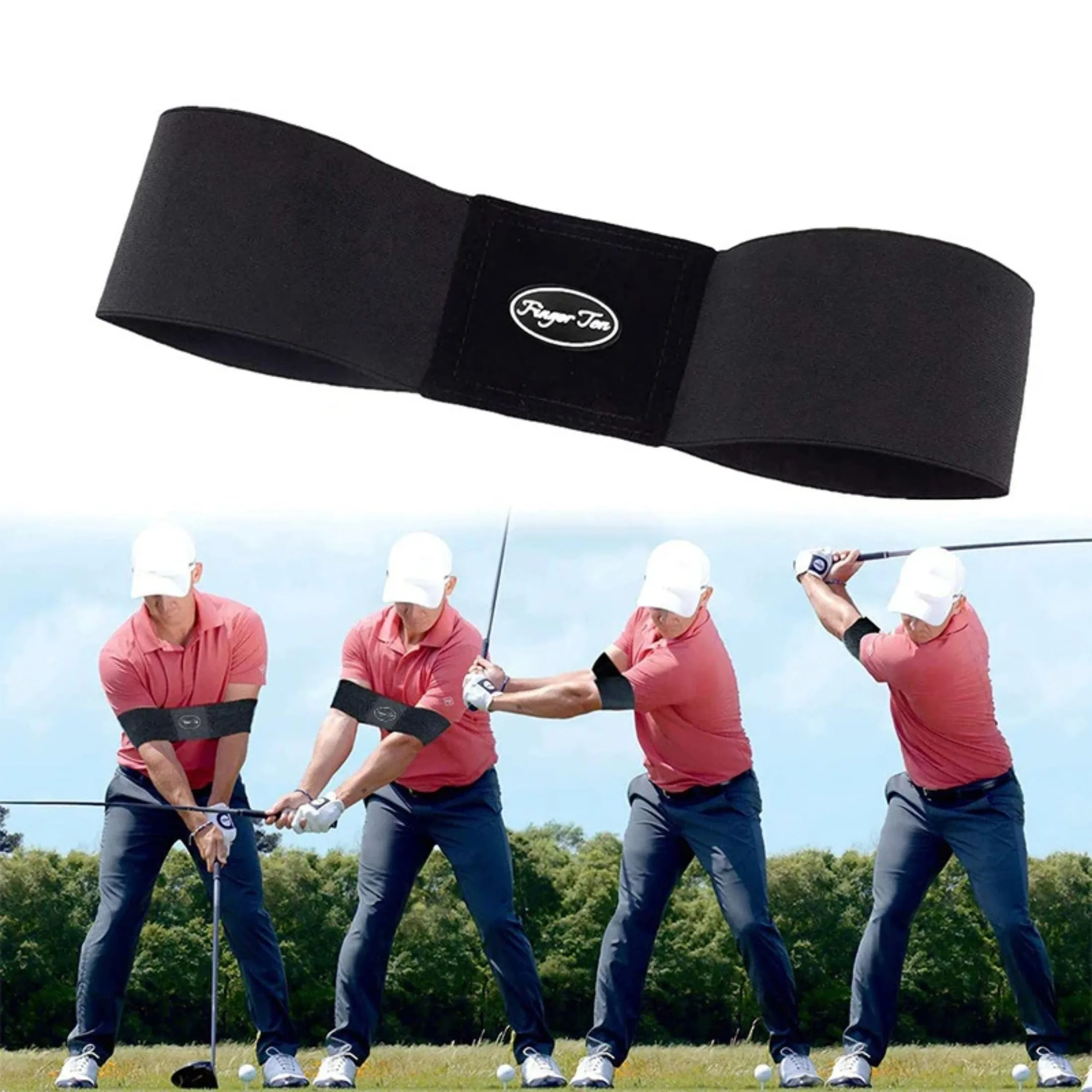 Heißer Verkauf Professionelle Elastische Golf Swing Trainer Arm Band Gürtel Geste Ausrichtung Training Hilfe für Üben Guide