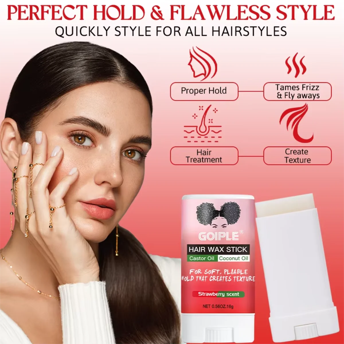 Hair Styling Wax Hair Pomade Adhesive for Wigs, Bond Wig Closure Front Extensions, Wigs Natural Finishing Hold Protect Edge Kit