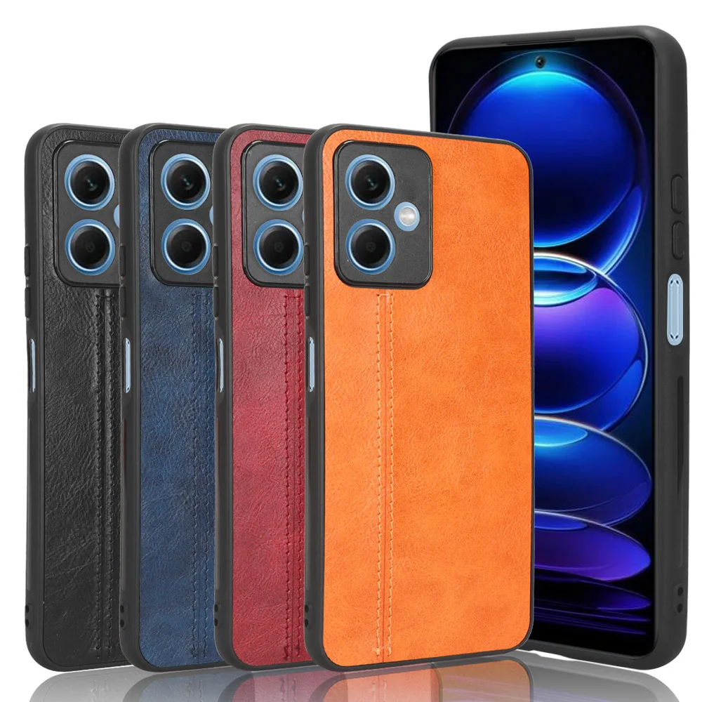 For Redmi Note 12 5G Case Suture Soft Edge PU Leather Hard Phone Cover For Redmi Note 12 5G Case 6.67 inch