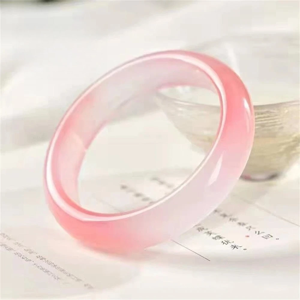 

Natural Light Pink Quartzite Jade Ice Transparent Bangle Charm Exquisite High-grade Luxury Quality Fashion Jewelry Holiday Gifts