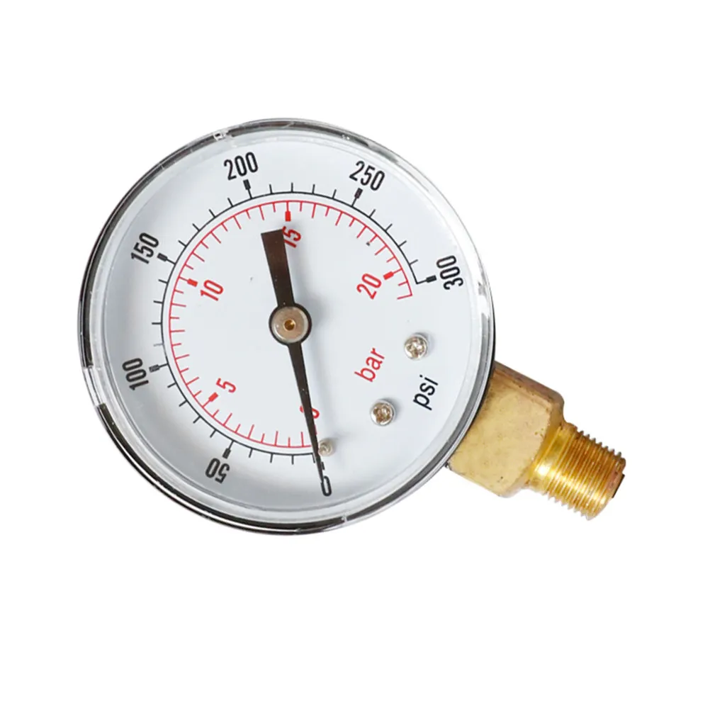 Pressure Gauge High Strength Steel Bezel Mini Size Clear Markings Air Water Oil Gas Measurement Npt Compressed Air Gauge 0-300
