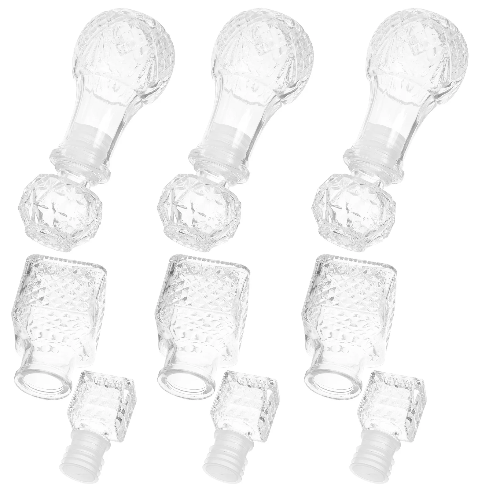 

6Pcs Transparent Crystal Wine Decanter Whiskey Liquor Bottle Portable Aerator Elegant Design Freshness Preservation Gift