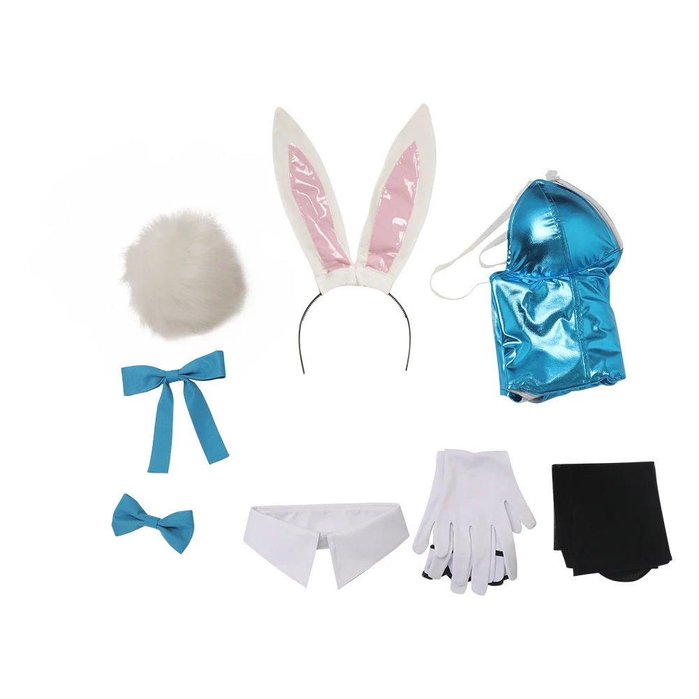 Spel Blauw Cosplay Archief Konijn Meisje Ichinose Asuna Cosplay Fantasia Kostuum Vermomming Voor Vrouwen Volwassenen Halloween Carnaval Pak