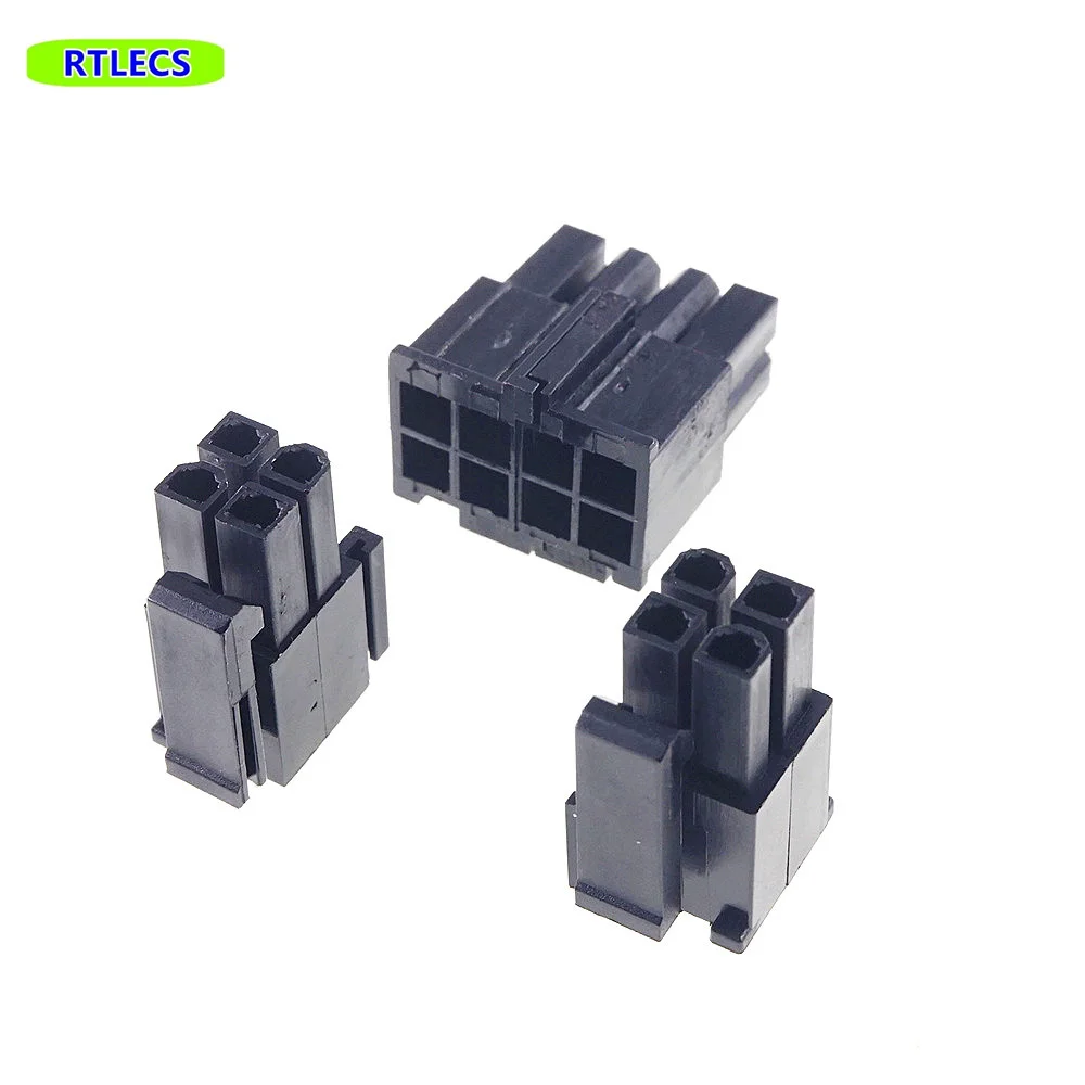 5Pcs CPU 8 Pin 4.2 MM 4+4 Position Male Housing Plug Computer ATX Power Connector Plastic Shell Slide Rail Design