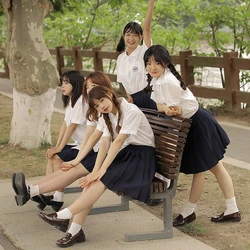 Chinese Uniform High School Student Jk Seifuku XS-3XL Girl Uniforms Set University Class Navy Pleated Skirts Clothes Japanese