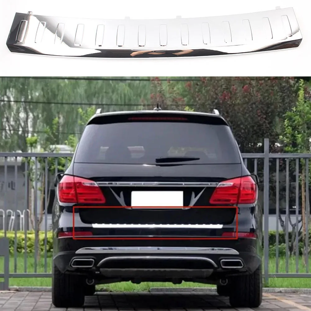 

Car Rear Bumper Protector Trunk Door Plate Cover Trim For Mercedes Benz GL-Class W166 W292 GL350 GL400 GL450 GL500 14-19