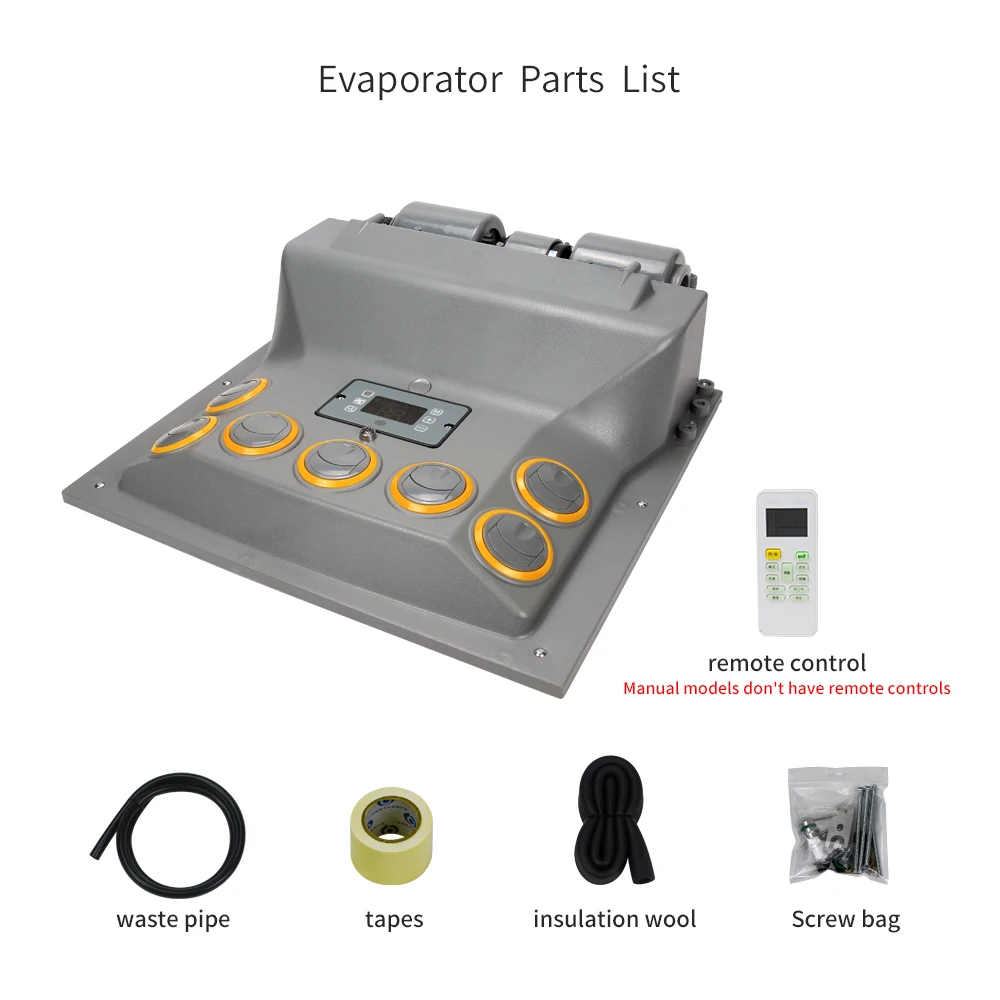 Remote Control Internal Overhead Belt Air Conditioning Kit 12v Excavator Harvester Truck Air Conditioning Modification 24v