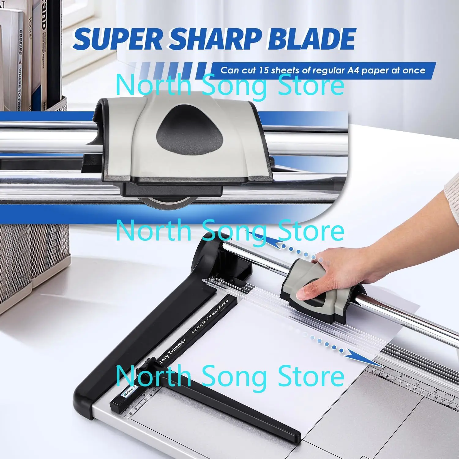 Rotary Paper Trimmer, 15 Sheets Heavy Duty Paper Trimmer, 360mm(14.17