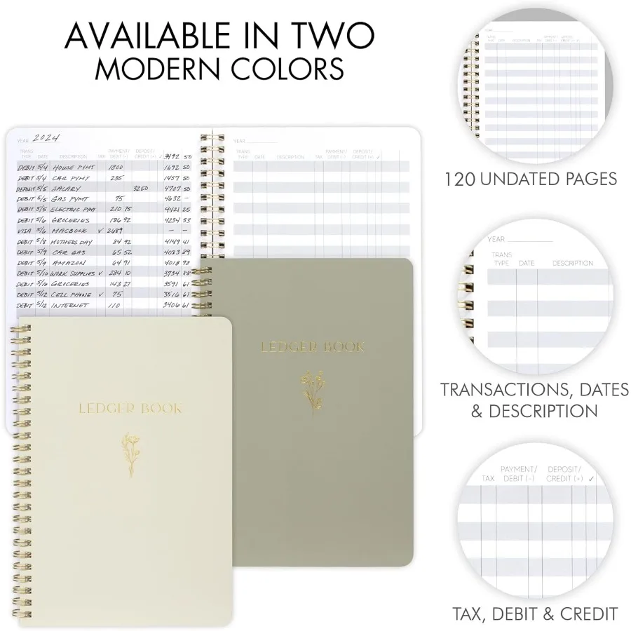 Einfach zu verwendendes Buchhaltungsbuch für die Ausgabenverfolgung kleiner Unternehmen: Wunderschönes persönliches Finanz-Scheckbuch für Einkommänge und Ausgaben