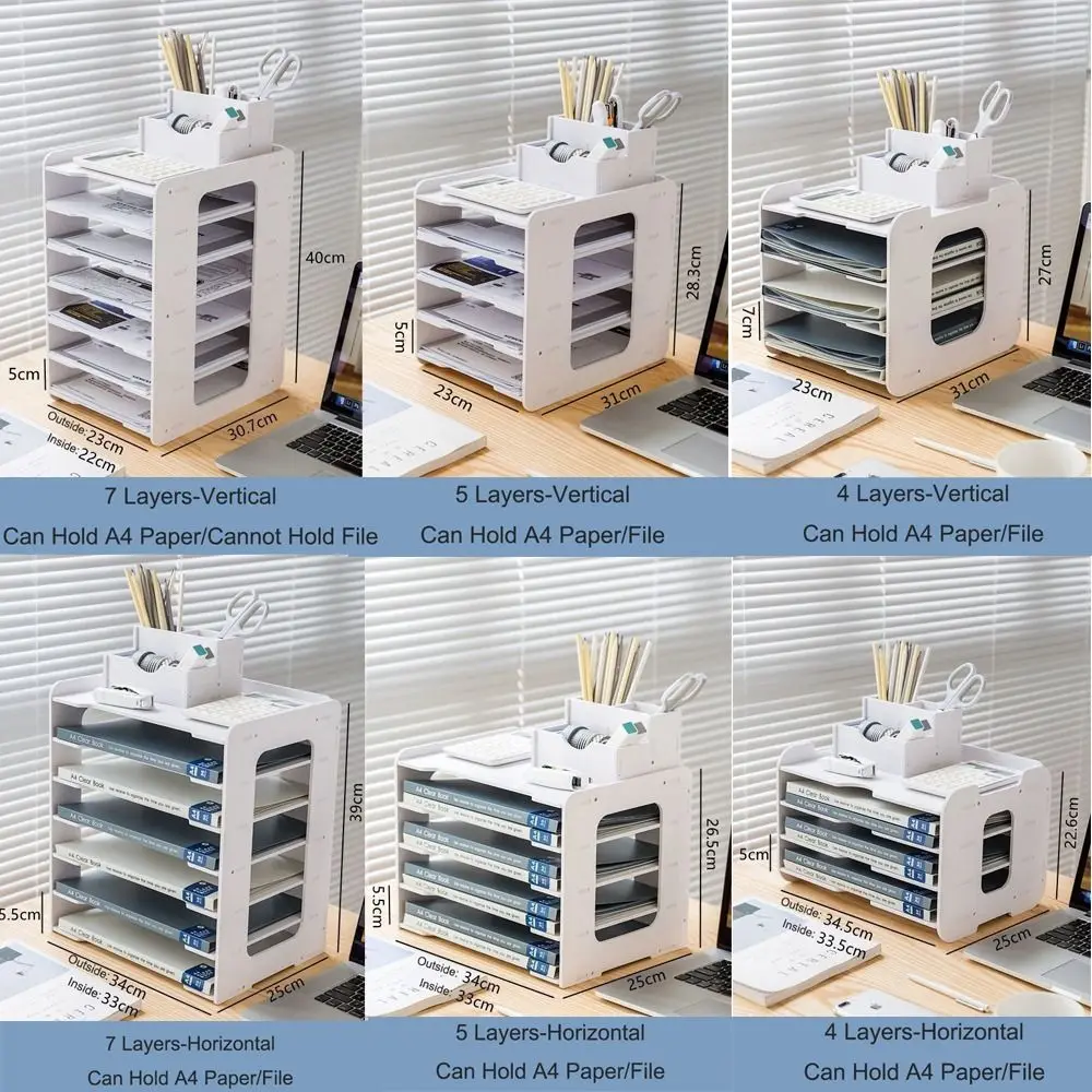 Practical Multi-layer File Storage Rack Space-Saving Creative Table File Rack Desk Top Shelf Accounting Supplies