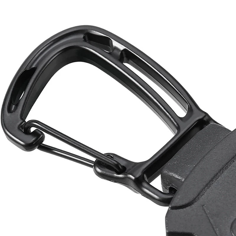 1 PCS Heavy Duty Carabiner Badge Holder ID Badge Reel With Steel Retractable Cord