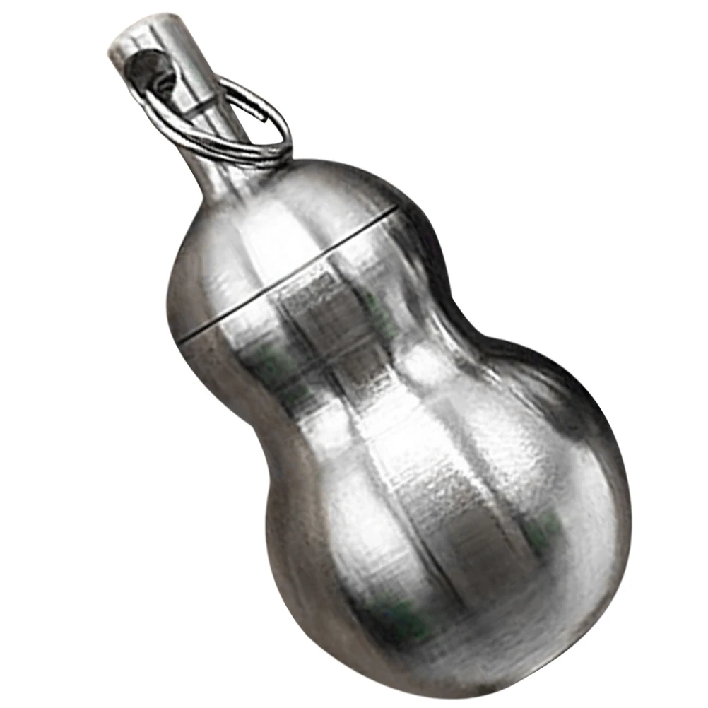 

Mini Portable Titanium Alloy Waterproof Pill Box Small Size Silver Emergency Medicine Case Pendant Outdoor First Aid Pills