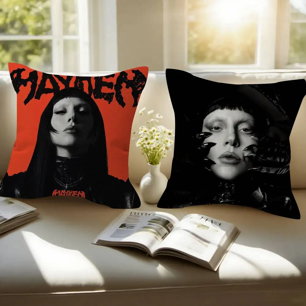Singer Q-LADY-GAsGAs MAYHEM   Pillow Cushion Cover Pillowcase Living Room Sofa Home Decor Customized