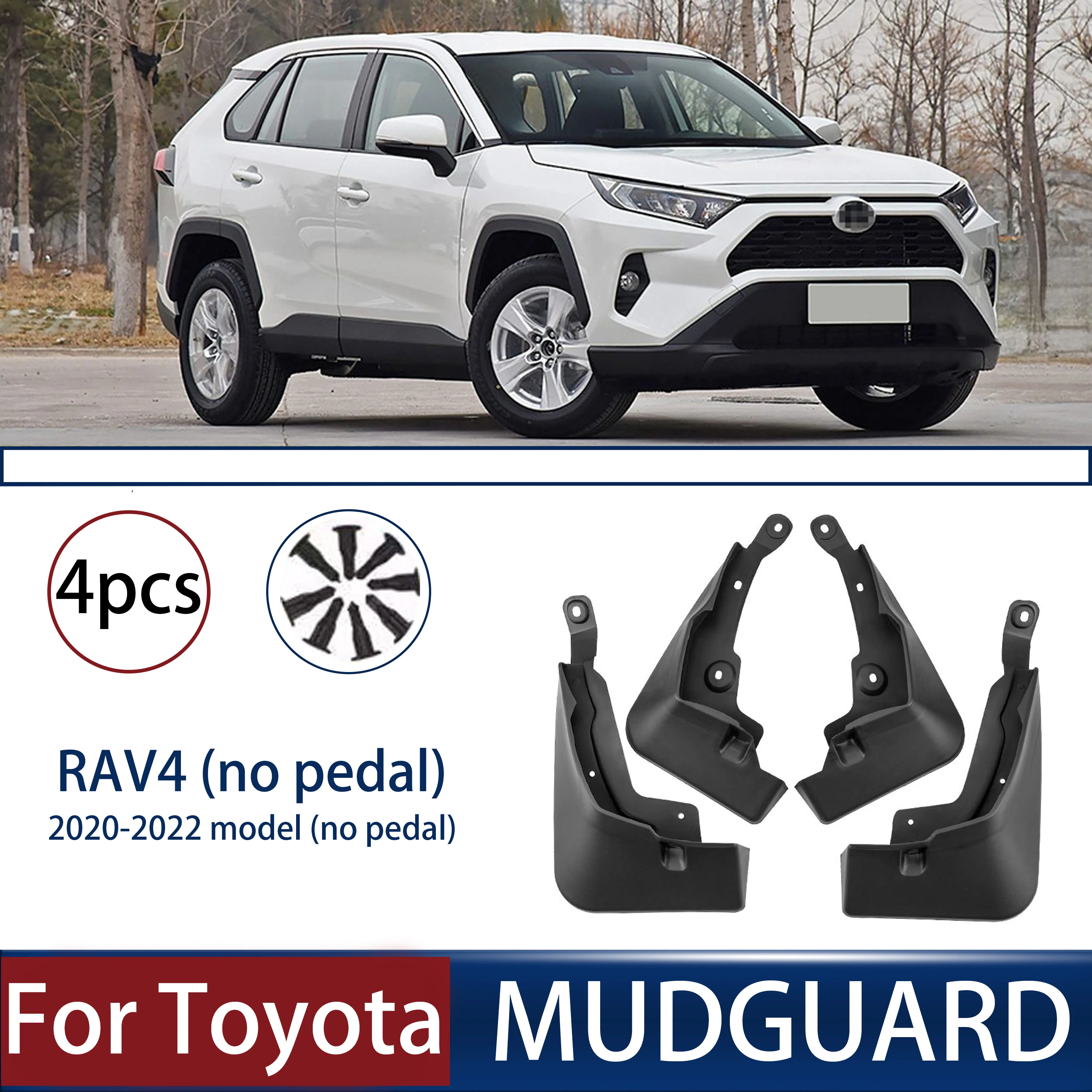 Mud flaps/splash guards designed for Toyota RAV4 2020-2022 (without running boards), automotive modification parts, tire mud gua 