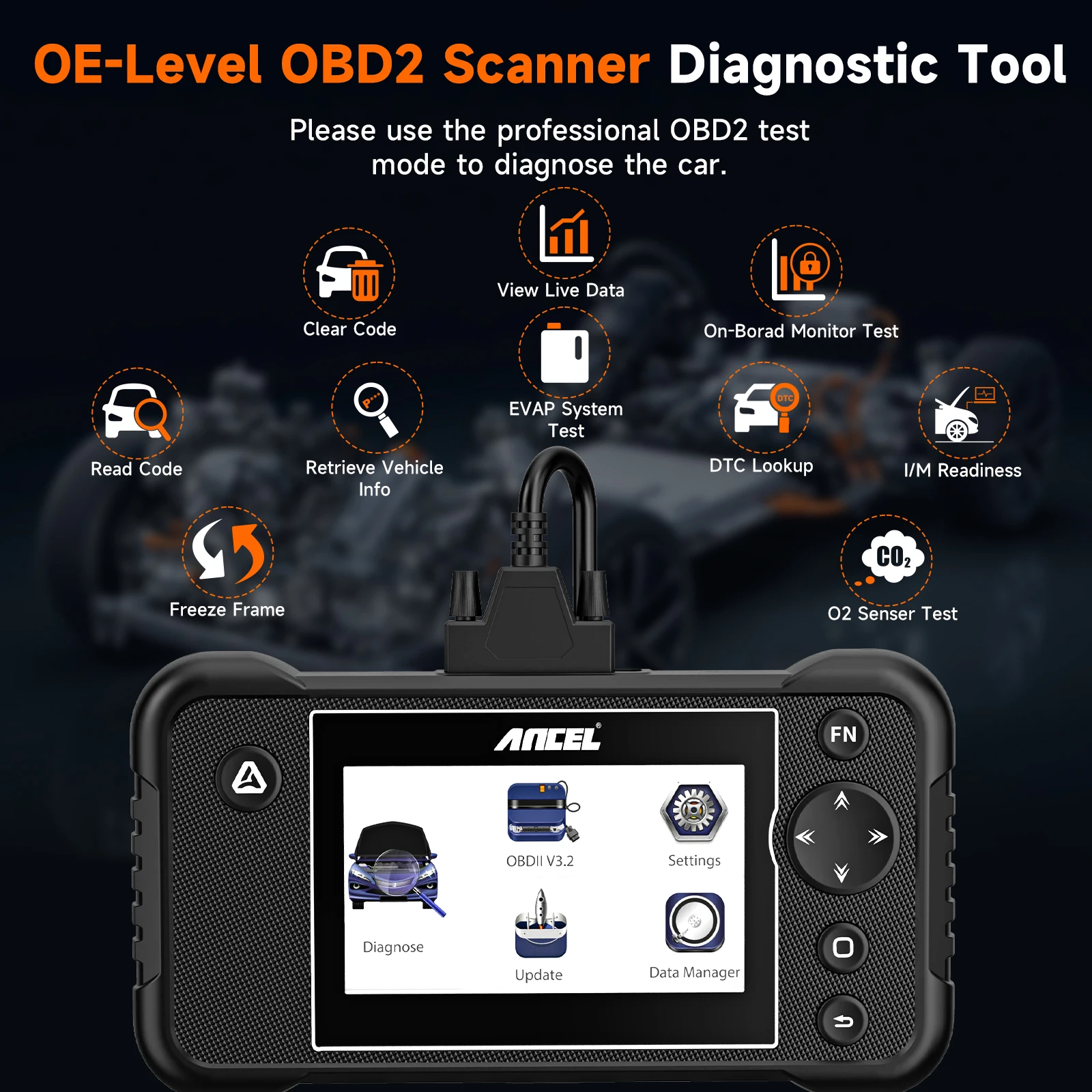 ANCEL FX3000 ELITE OBD2 Scanner Auto Code Reader Car Diagnostic Tool ENG AT ABS SRS WIFI Diagnostics Scan OBDII Automotive