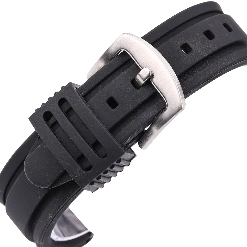 Soft Silicone Rubber Watch Band Strap 20mm 22mm 24mm Waterproof Sport Diving Swim Watchband With Stainless Steel Buckle