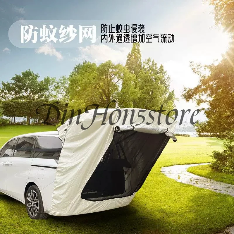 Sun & Rain Proof Car Rear Extension Tent with Canopy, Outdoor Camping Picnic Tailgate Tent Suitable for SUV