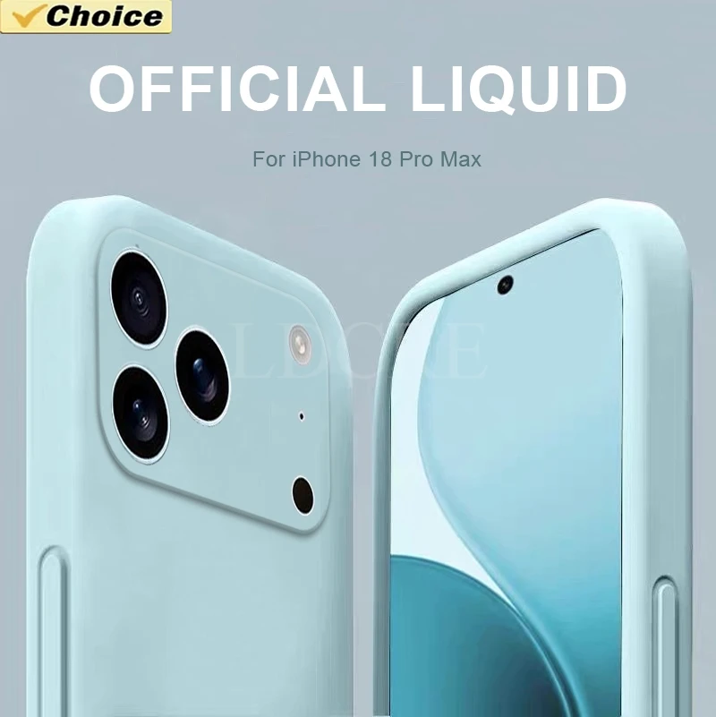 Hülle aus flüssigem Silikon für iPhone 18 Pro Max, TPU-Schutzhülle aus Gummi für iPhone 18 Pro Max, einfache Schutzhülle für iPhone 18 Pro