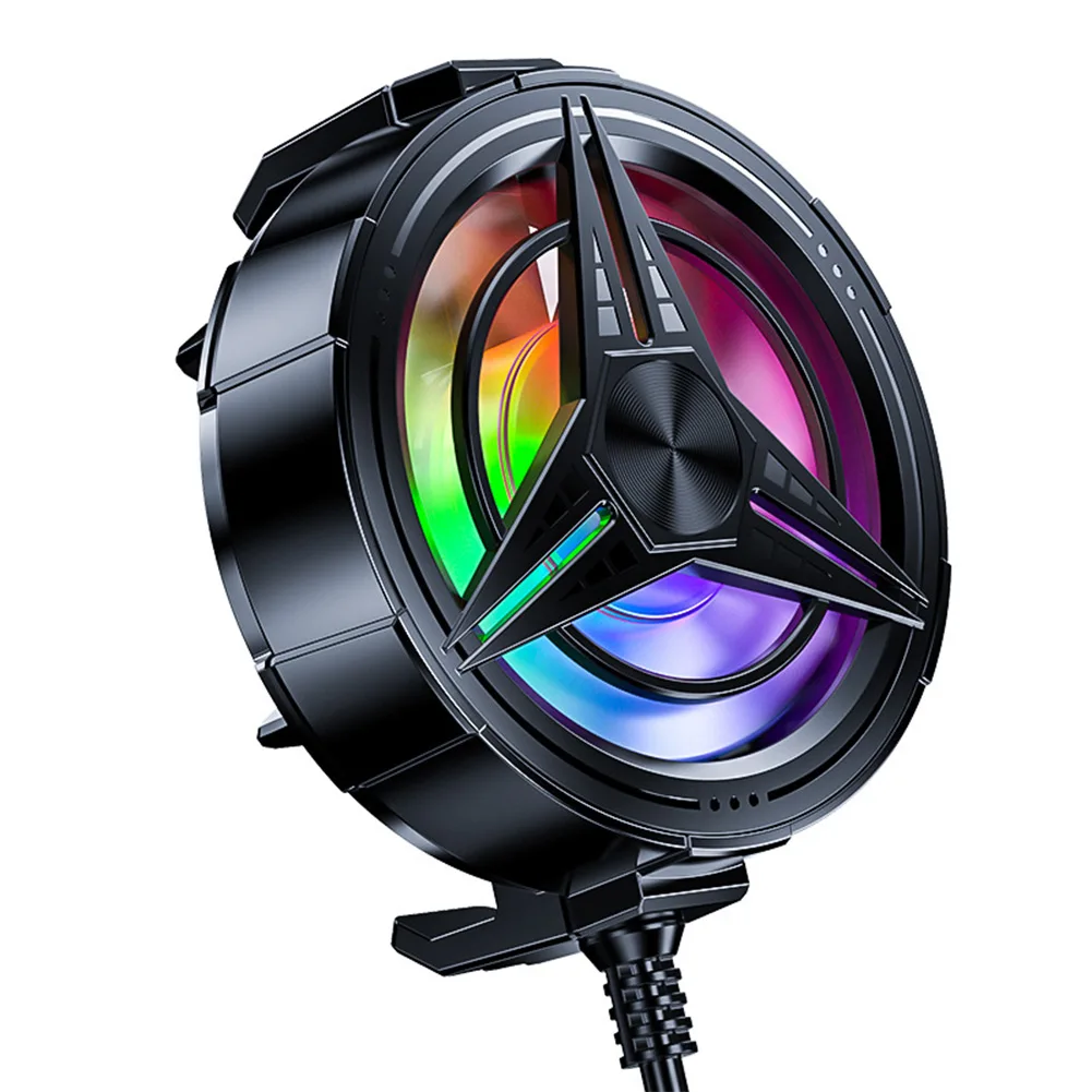 For Gaming Phone Cooler Fan With USB Power Input Smart Thermal Regulation And RGB LED Lights For Immersive Play