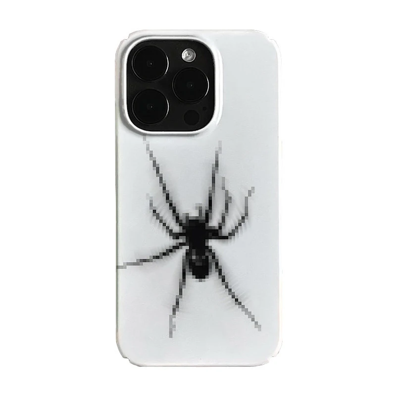 Advanced Artistic Pixel Spider Pattern Phone Case For iPhone Ultra 18 Pro Max 17 Air 16 15 14 13 Shockproof Silicone Back Cover