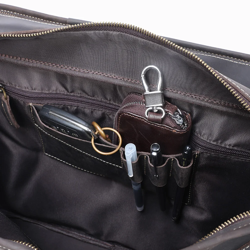 S.WORKER Premium Echtleder Business-Handtasche 16" Laptop Vintage Herren-Aktentasche für Arbeit & Reisen – Detail 24