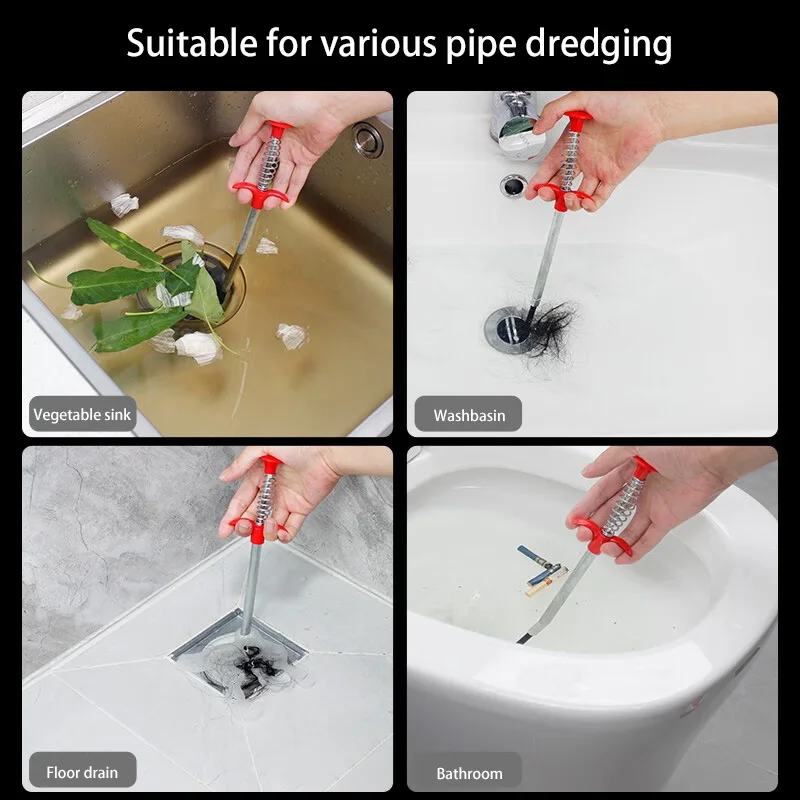90/160cm Multifunctional Pipe Dredging Tool Bendable Drain Auger Sewer Hair Cleaning Claw Spring Loaded Grabber Pickup Pipe Tool view 5