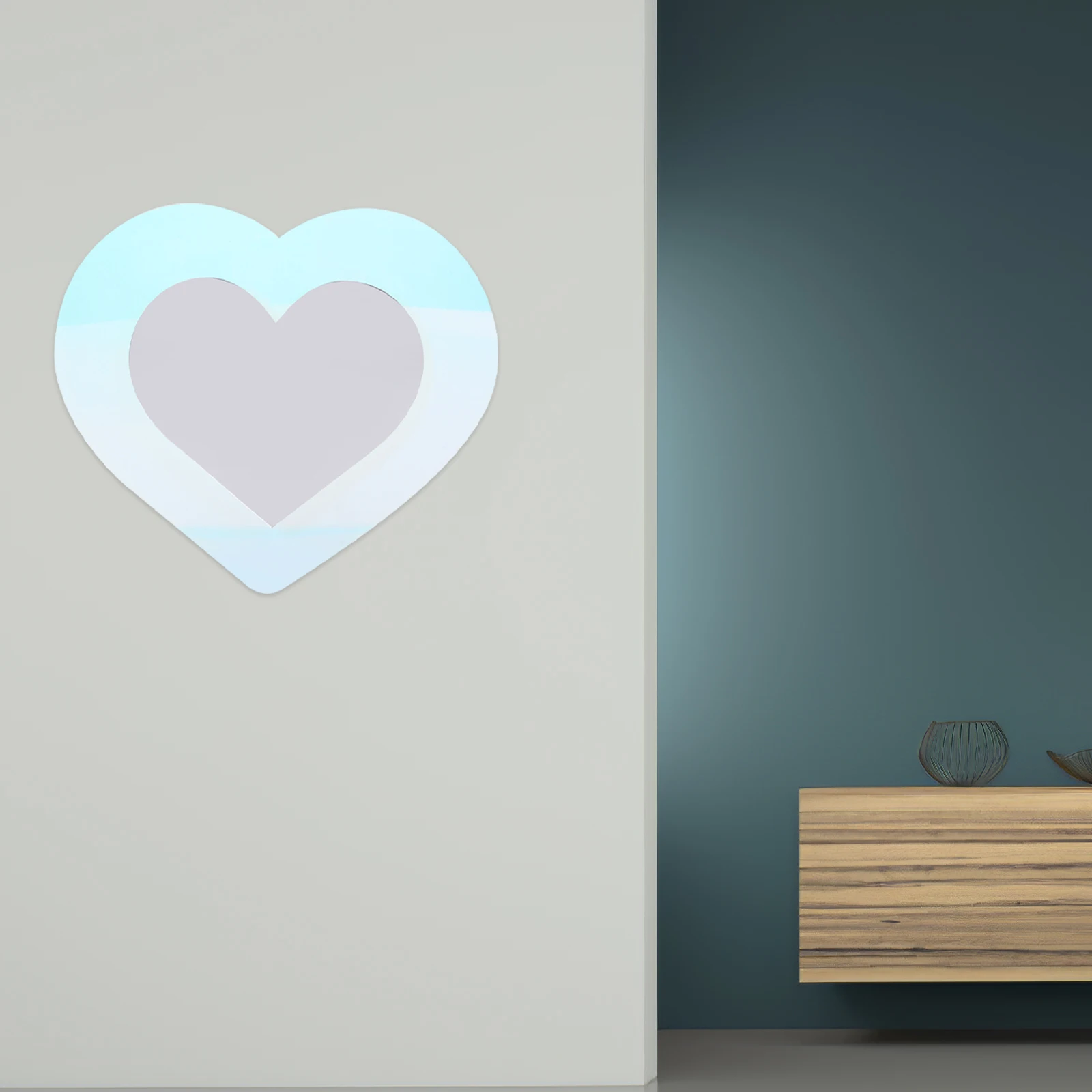 

Acrylic Heart Decor for Living Living Room Wall Mirror Room Bathroom Vanity Wall Art Home Accessories Valentine Decoration
