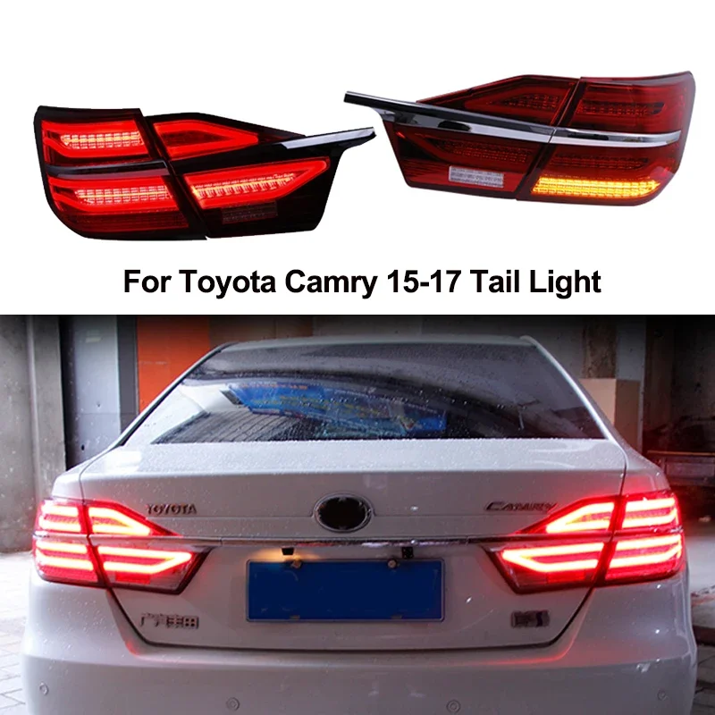 

2 шт. для Toyota Camry задние фонари 2015-2017 Camry светодиодный задний фонарь Aurion задний фонарь Drl + тормоз +park + светодиодный динамический указатель поворота