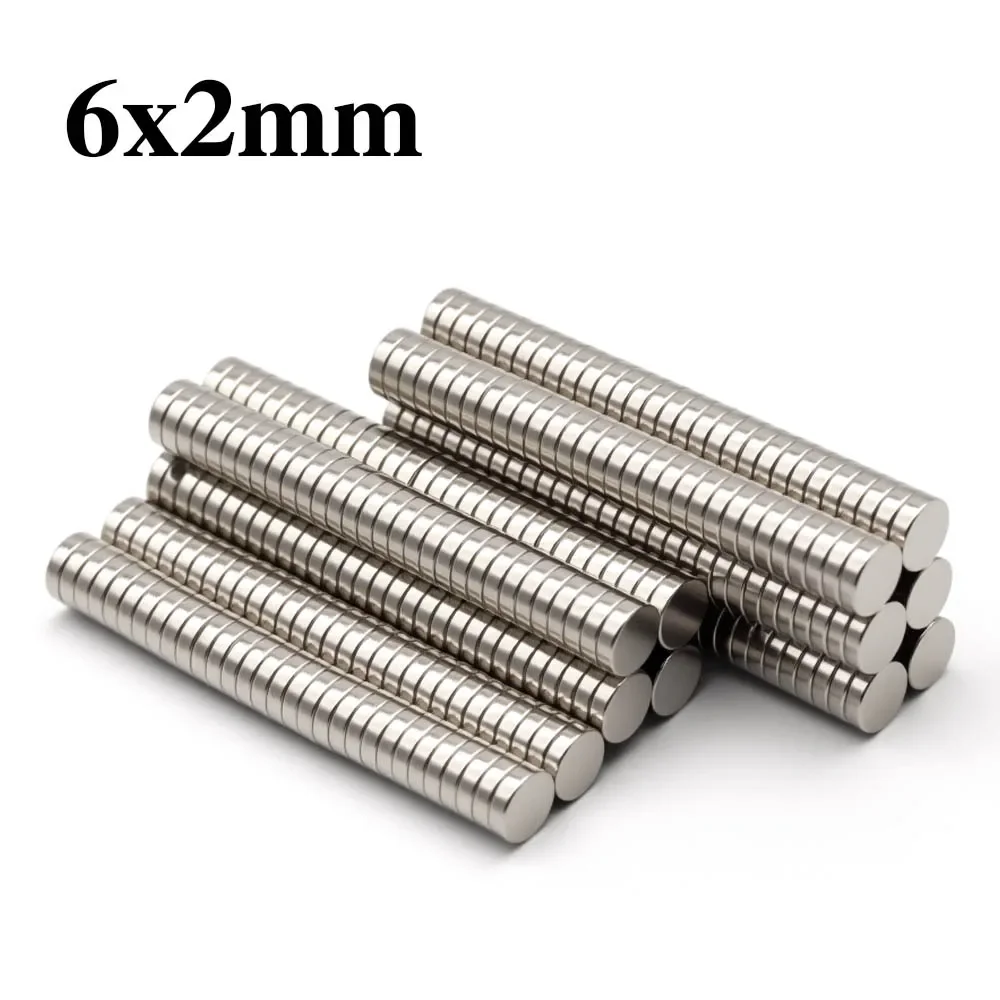 6x2mm Super Powerful Round Magnet Neodymium Magnet NdfeB N35 Strong Permanent Magnetic imanes Refrigerator Magnet