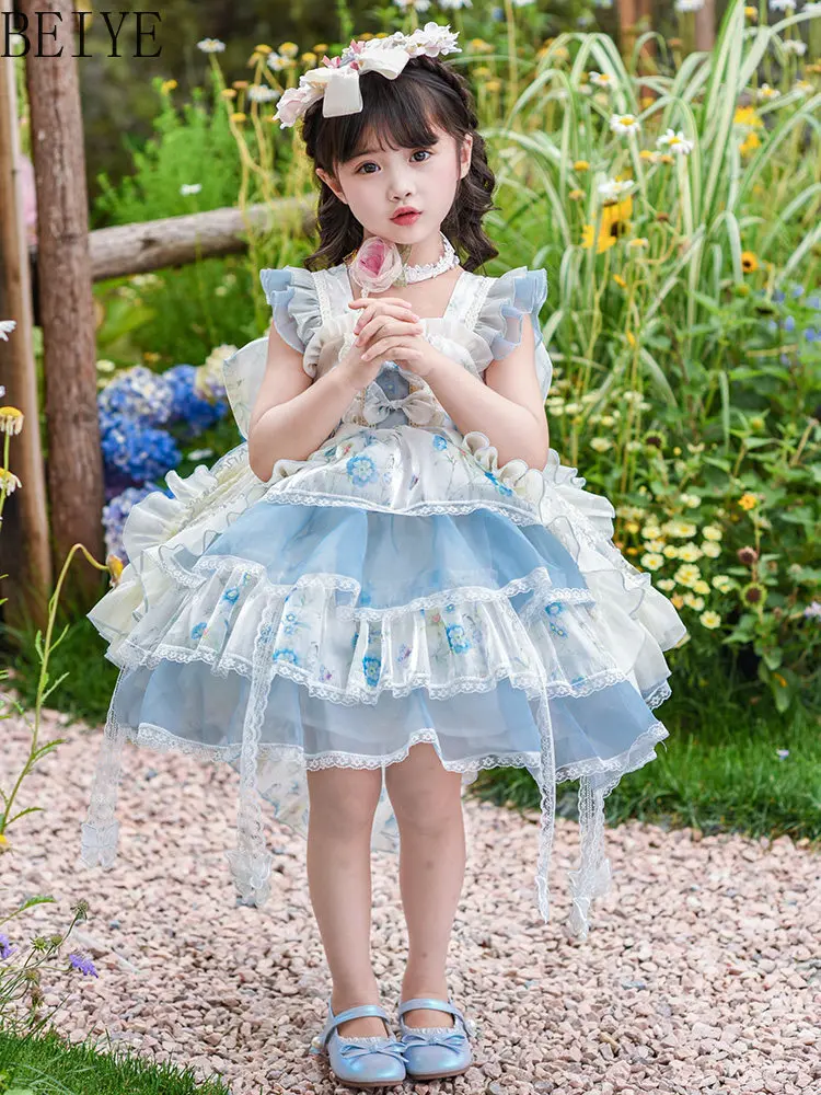 Sweet and Cute Children's Princess Dresses Kids 2026 New Summer Lolita Style Design Kawaii Baby Girl's Sundress
