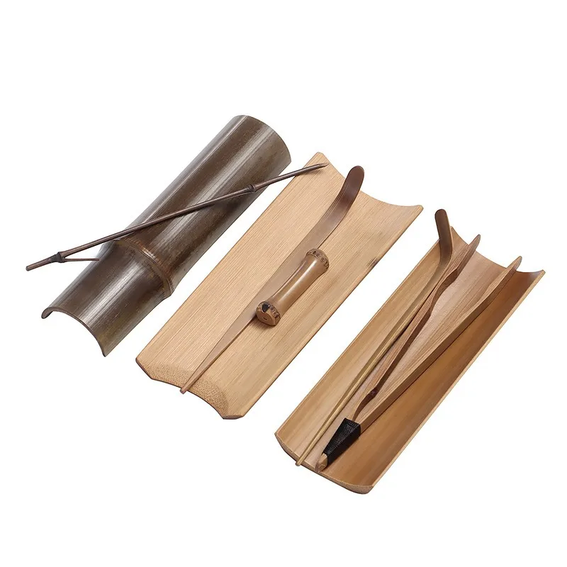 Natural Bamboo Tea Scoop Handmade Coffee Tools Vintage Tea Accessories Set Chahe Cha Ze Tea Needle High Quality Teaware Set