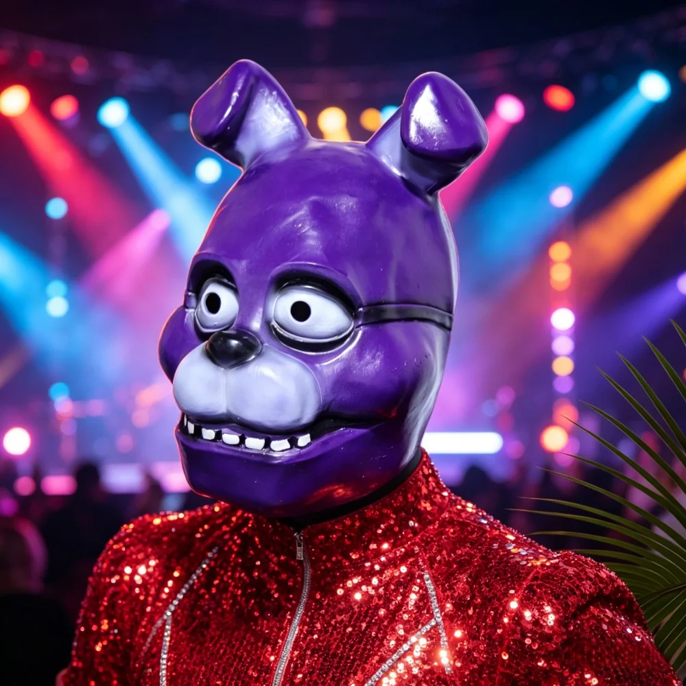 Bonnie Maske Five Nights at Freddy's Cosplay Latex-Maske Lila Bär Vollgesichtsmaske für Halloween-Party Karnevalskostüm Requisiten – Detail 2