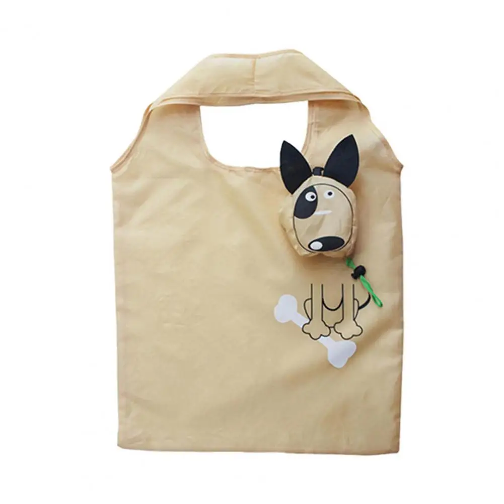 Shopping Hand Bag Plastic Reusable Household Supermarket Doggy Folding Shopping Pouch Folding Tote Bag for Daily Life