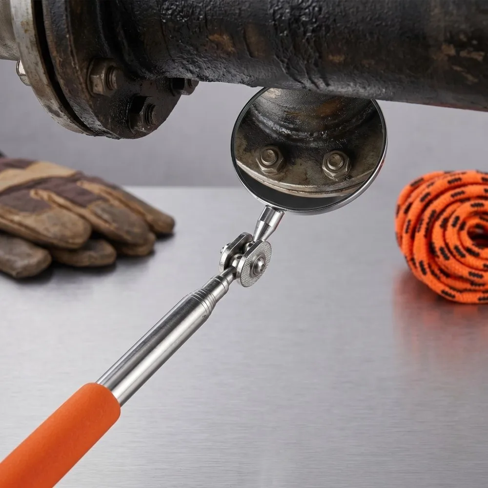 Telescopic Telescopic Inspection Mirror Swivel Head Anti-Slip Extending Detection Mirror Multiple Sizes 360 Rotation