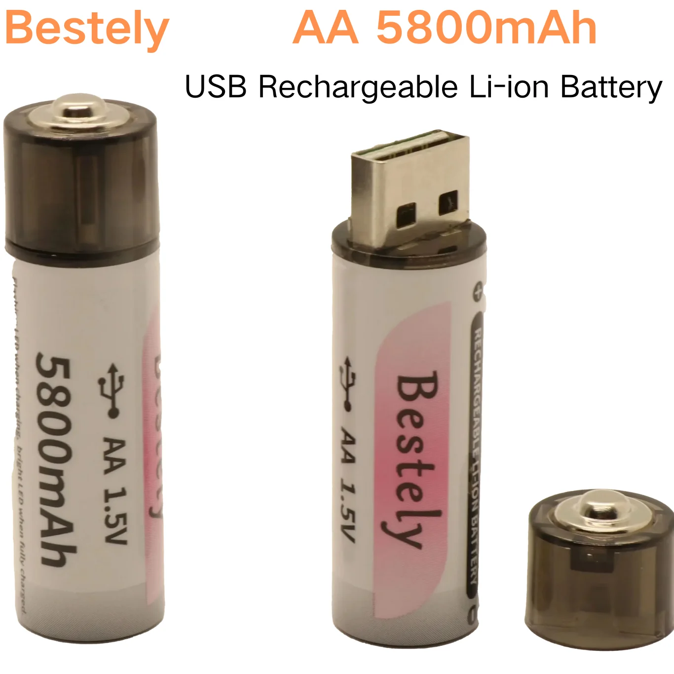 

2025 New 1.5v 5800mAh USB Li-ion AA Rechargeable Lithium AA Battery, High capacity 5800mAh | 1.5h Fast charging and Long lasting